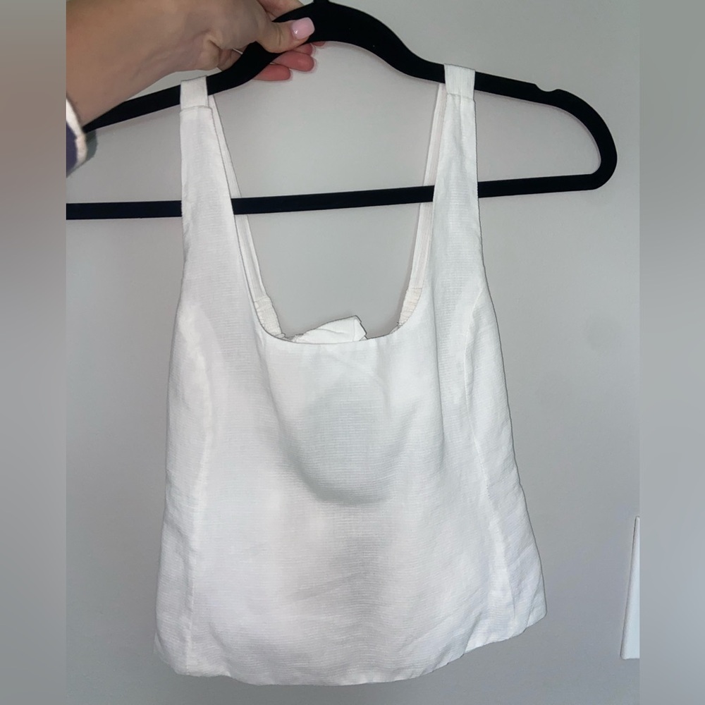 Bow Back White Tank Top by House of Wallace